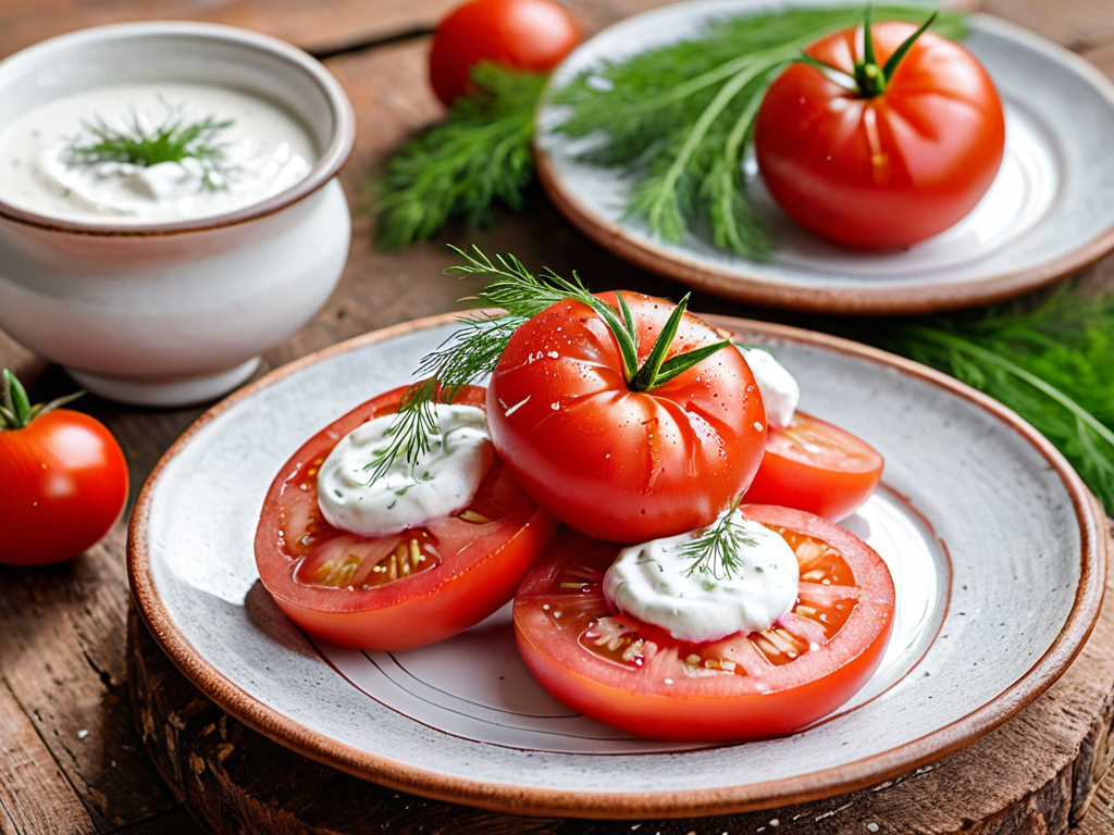 Сочные помидоры со сметаной и луком – быстрая закуска