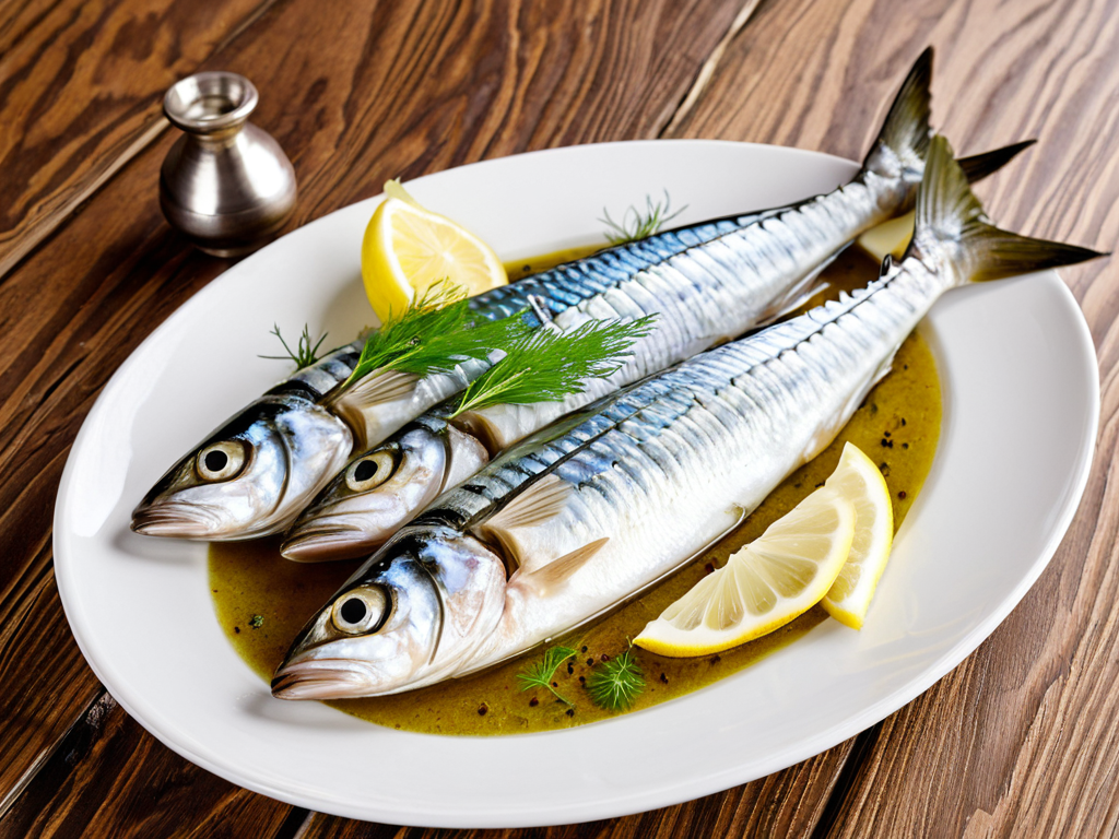 Слегка маринованная скумбрия с чесноком и специями