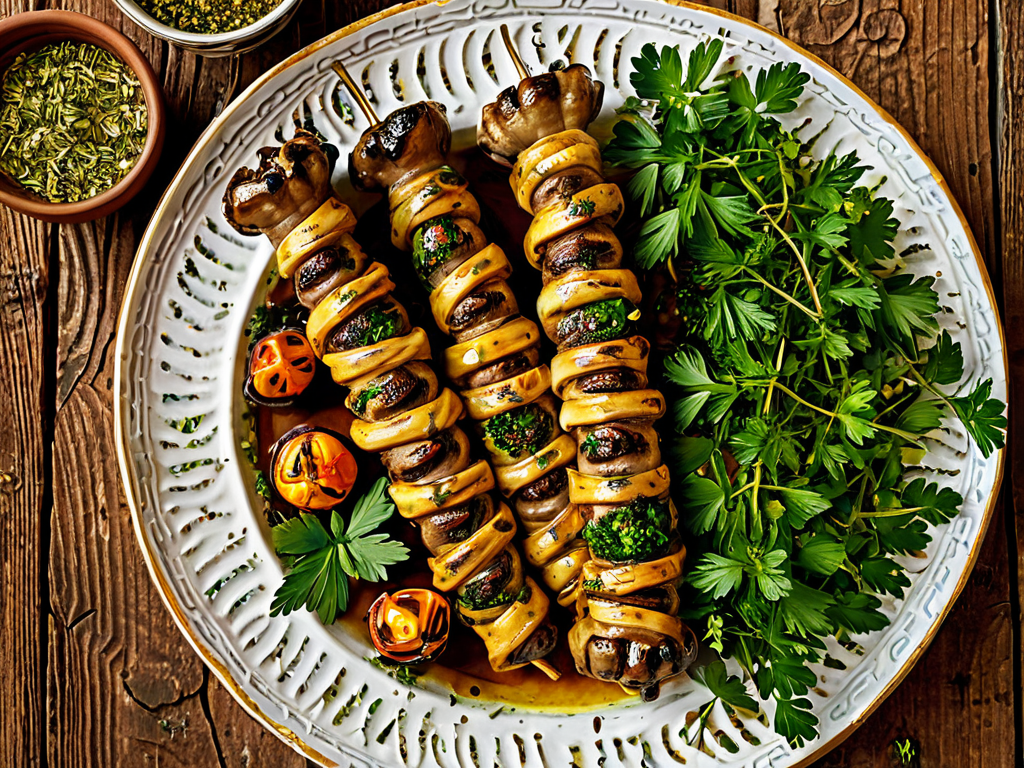 Кокоретси (Греческие жареные бараньи потроха с травами)