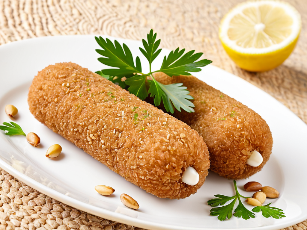Киббе с начинкой из мяса и кедровых орешков
