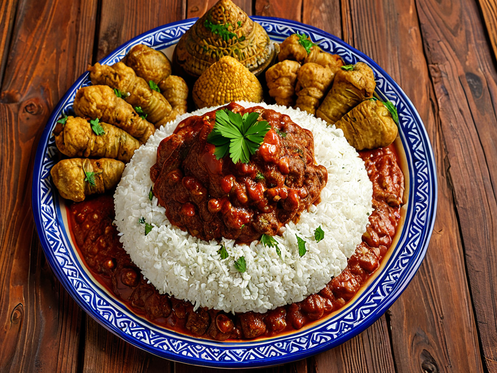 Маклюба с баклажанами и цветной капустой