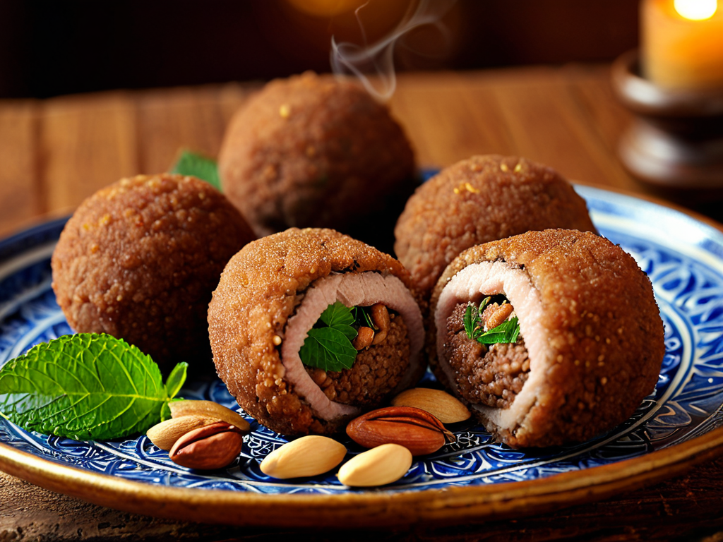 Киббе с начинкой из баранины и кедровых орешков (запеченные)