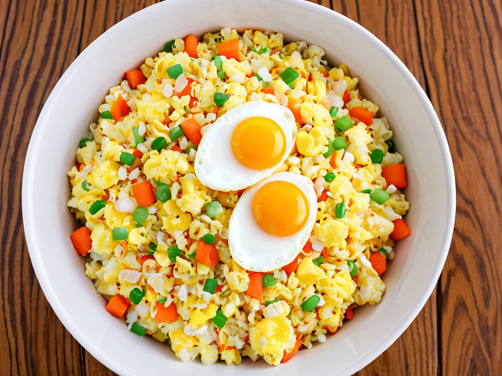 Жареный рис с яйцом и овощами