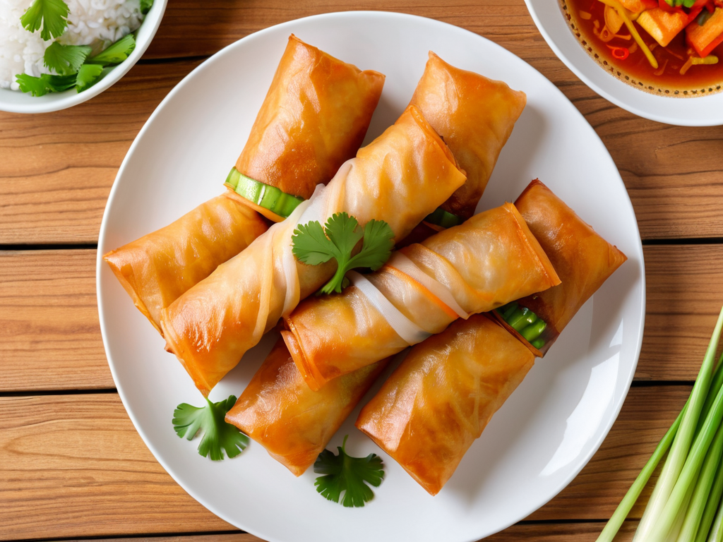 Спринг-роллы с овощами и грибами