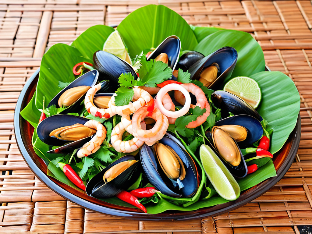 Тайский салат с морепродуктами (Ям Тале)