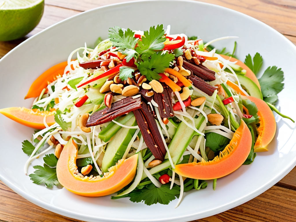 Салат с говядиной и папайей (Gỏi đu đủ bò khô)