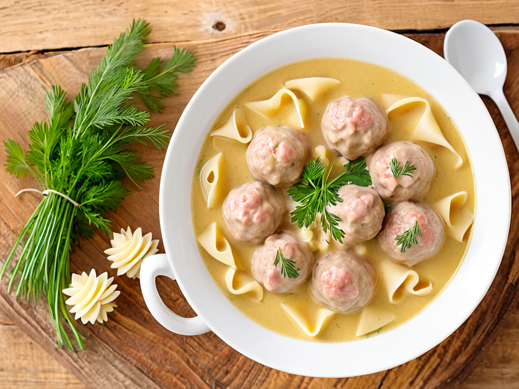 Суп с фрикадельками из индейки и макаронами-буковками