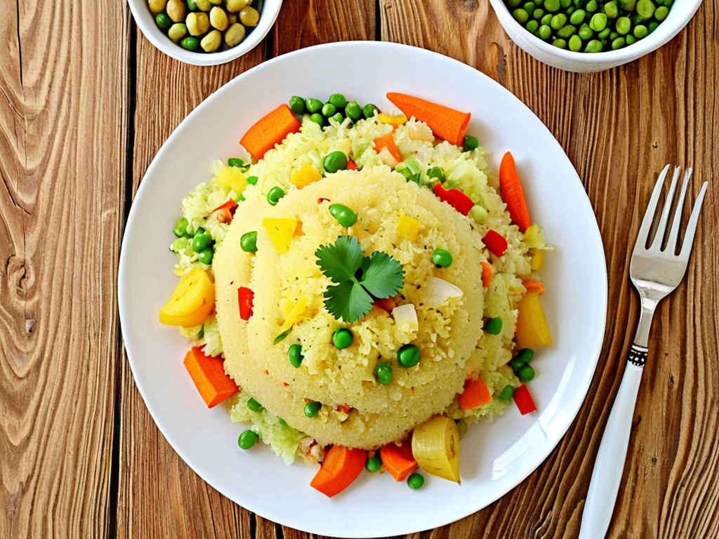 Индийская упма с овощами и манкой — сытное постное блюдо